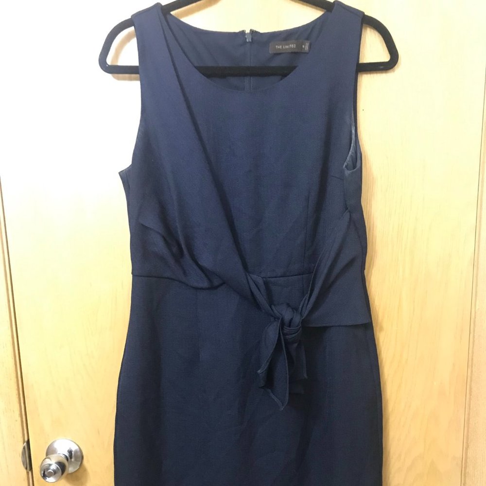 Navy Blue The Limited Tie Front Business Dress Size 10